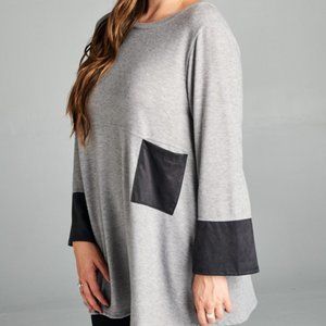 NWT Grey Long Sleeve Plus Top